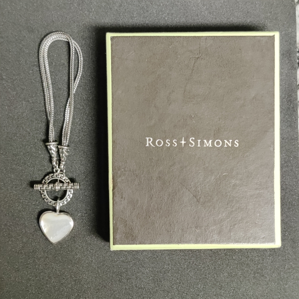 Ross Simons Sterling Silver Heart Dangle Bracelet